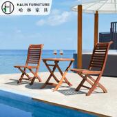 厂家直销哈林户外实木餐桌椅组酒店阳合院餐厅露台台休闲庭家具现