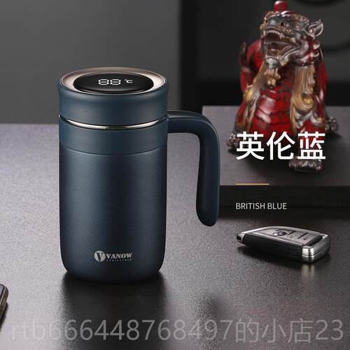 新款Vna9ow智能足银保温杯男99银内胆高档办公室礼盒毕业季礼送物