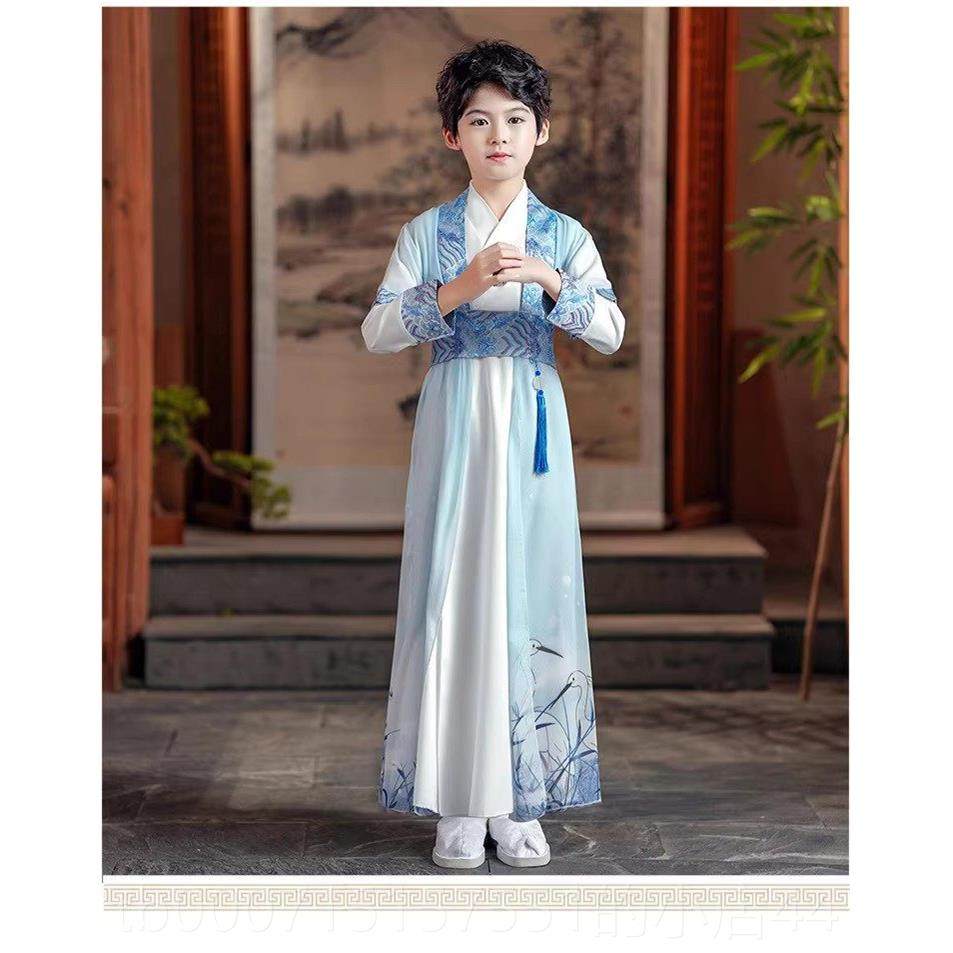 正品儿童古汉装演出服男童侠士服台服小孩话剧表演服影装视侠客书
