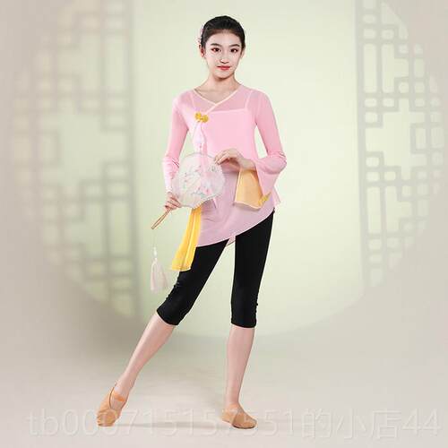 正品童儿古典飘逸纱裙练习服女童民族风格舞表蹈体扇舞演韵服