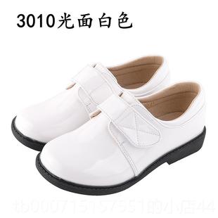 高档童男鞋黑儿童大皮亮鞋小学生合唱团舞台演出中童西装礼服白皮