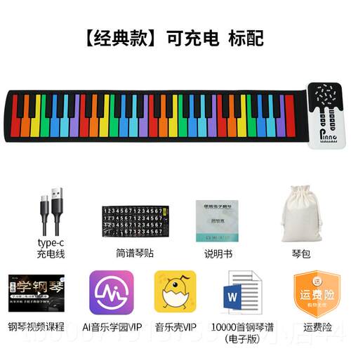 正品49手卷电子钢琴初键学者入便携折叠门键盘玩具乐器儿童早小教