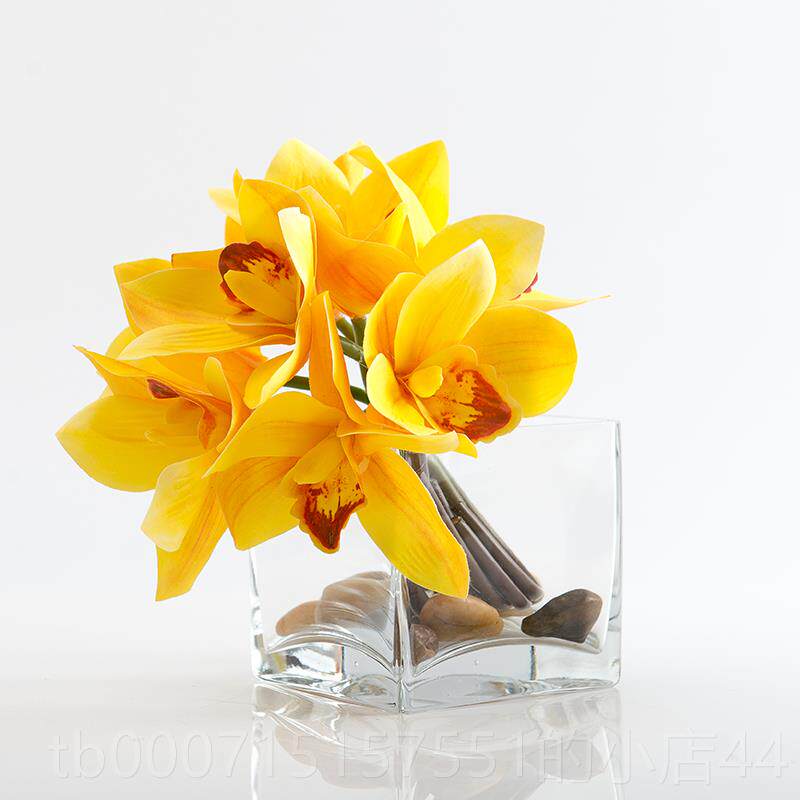 高档简约仿几假花客厅餐桌冰箱摆件装花艺干饰花绢花真茶花束插花