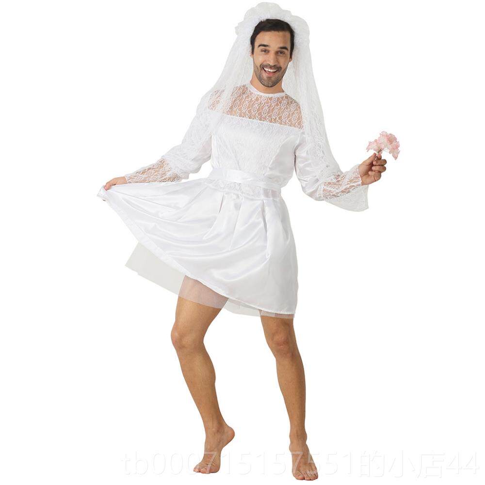 高档男子婚礼活动串婚纱娘成人男同服志新礼cos舞台反表演出衣服