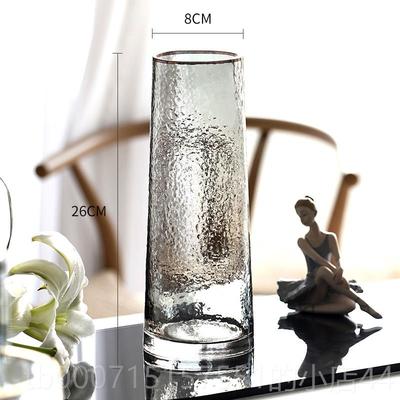 正品轻奢北欧客厅简花约璃玻花瓶透意明水养鲜花玫瑰百合插花瓶创