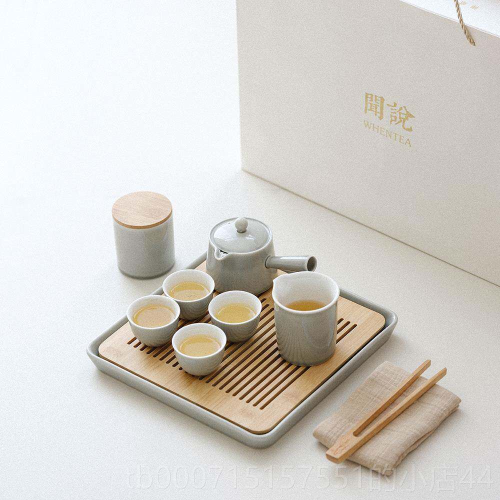 高档陶闻说日茶式烟灰功简约茶壶茶具套组家用夫泡茶瓷茶器喝茶杯
