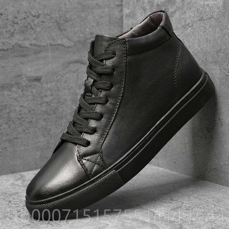 正品头层牛皮鞋男鞋高帮板鞋白鞋小大男2024秋冬白季码休闲鞋加绒,流行男鞋,高帮鞋,淘宝优惠券,粉丝福利购,淘宝优惠卷