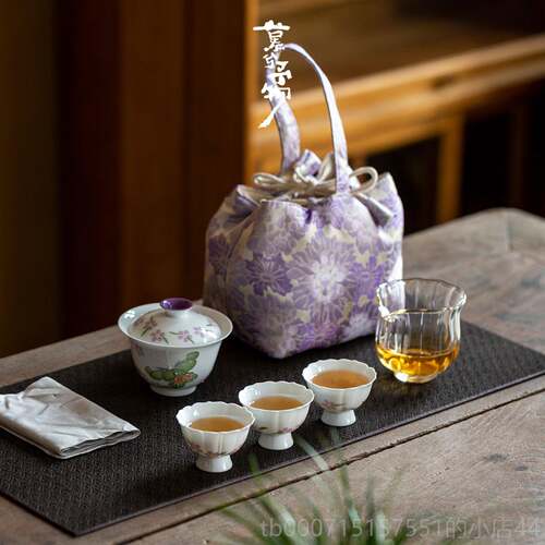 高档慕兮小清手公绘快客茶具套一盖碗一杯新三茶杯旅行便携功夫装