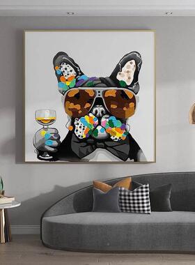 狗狗厅装饰画立体挂2感画0新21客S-884款小众S-关884艺术进门玄画