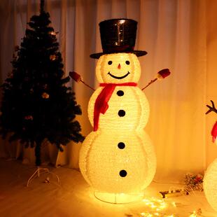 圣诞雪人道具商年场酒新元旦圣诞树场景137装饰发可店伸缩光立体