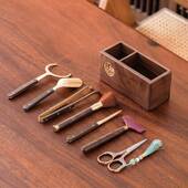 新六款 胡桃茶木茶道君子茶具配大全56273茶盘茶洗件茶刀茶夹茶夹