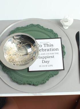 22N-1偏口碗绿色裱花盘园日韩轻配奢ZWO样1板间餐具套装软田装摆