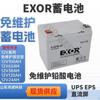 EXOR蓄电池6-GFM-38 12V38AH免维护固定型铅酸UPS电池