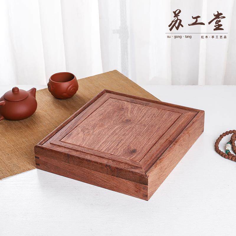 缅甸花梨单层普洱茶收纳盒 实木家用办公茶饼存放盒礼盒厂家直销