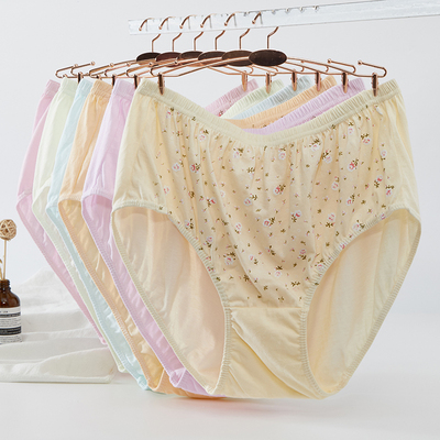 6条装女士100%全棉三角内裤纯棉胖MM裤头5X中老年老太太内裤裤头