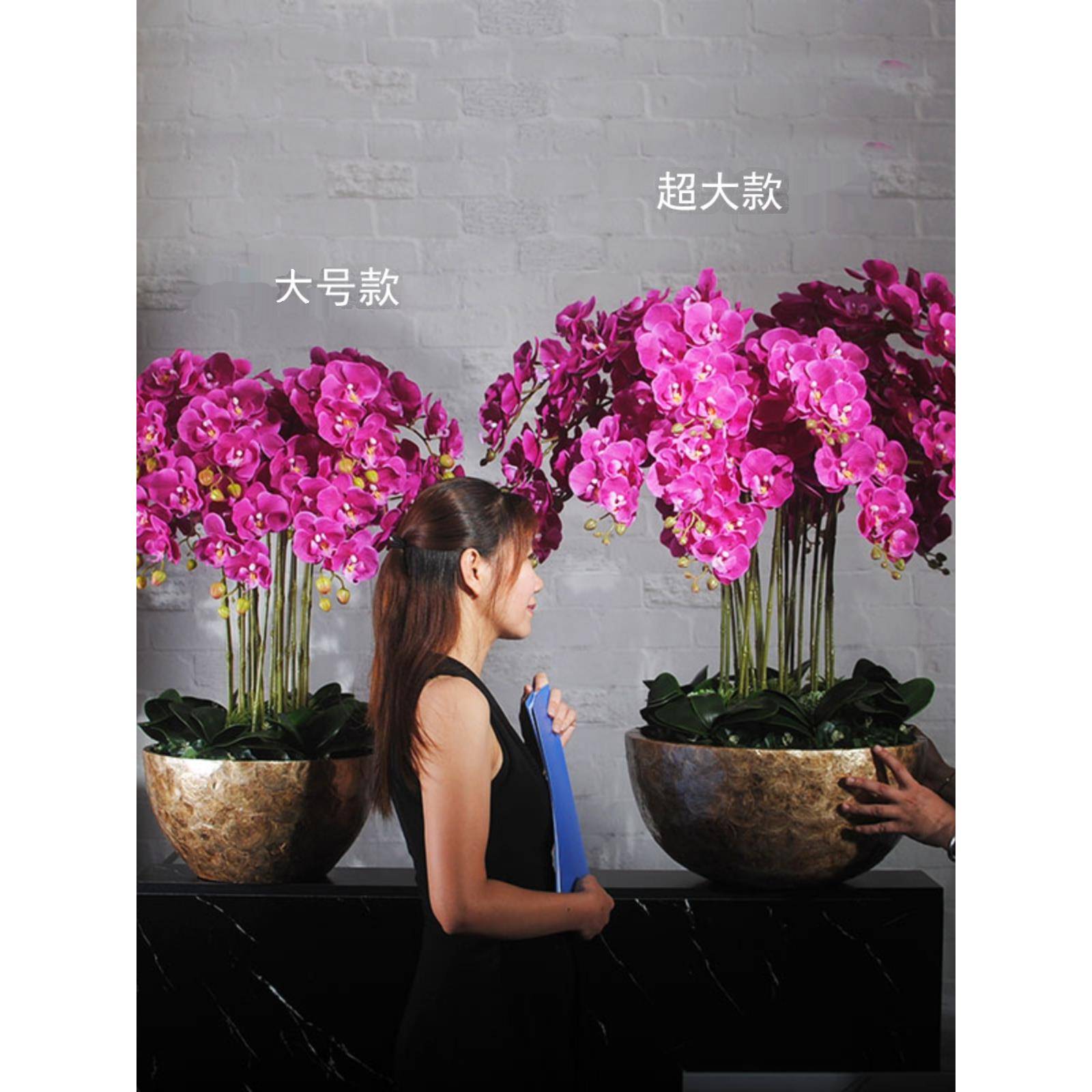 假花蝴蝶兰酒店堂装饰花公F759676T司前台花艺客件厅花大店大铺型