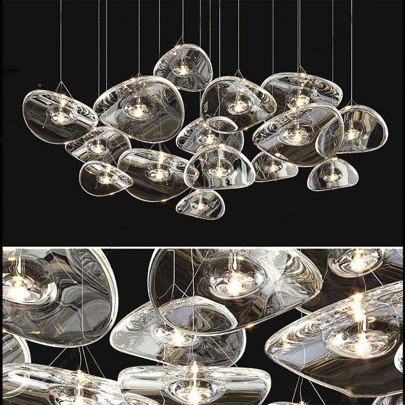 意大利玻璃荷灯酒堂店大餐厅楼梯氛围护眼飞碟长HY-01吊条吊线灯,家装灯饰光源,智能吊灯,淘宝优惠券,粉丝福利购,淘宝优惠卷