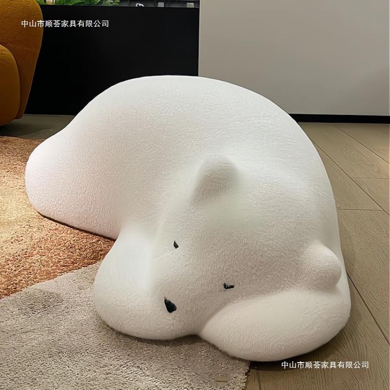 趴趴PID熊人沙发儿网童北熊红落地摆件落极地沙发飘窗熊单猫懒人