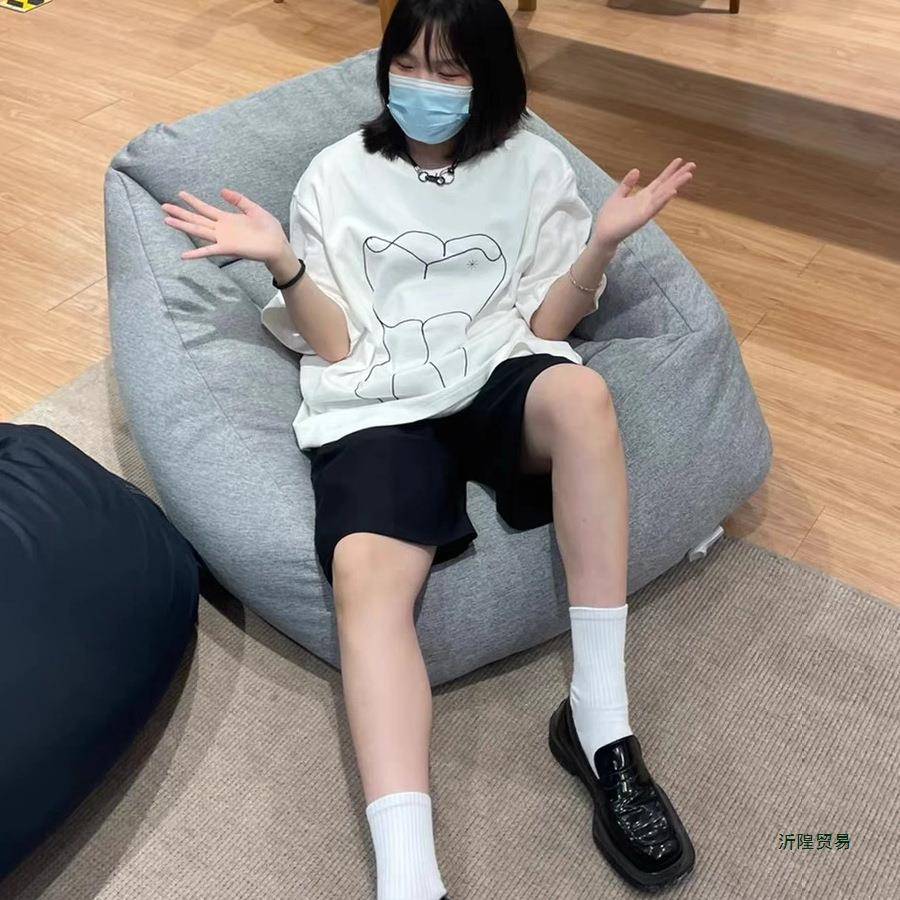 豆袋人沙日发绢椅子外套可拆985卸单人可懒躺可卧式小户型三人花