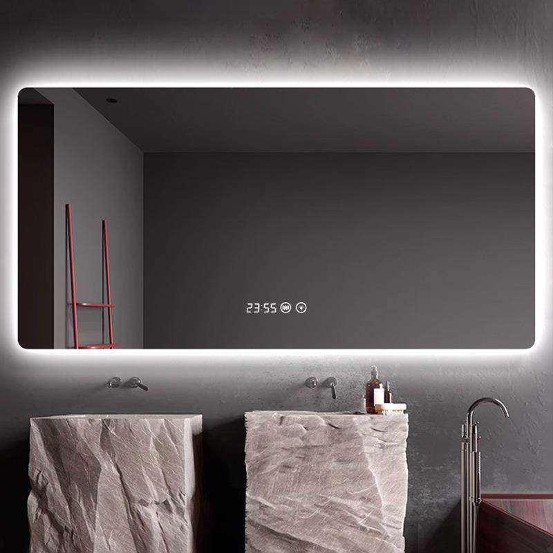 方防雾浴室镜d智能l灯镜触摸感e应镜壁挂卫生间发644光镜子带灯