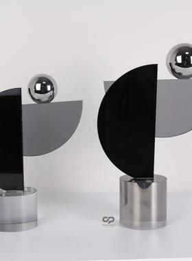 简创意色水晶约件样板灰房居家客厅桌面茶几工CPBJ6570艺装饰摆品