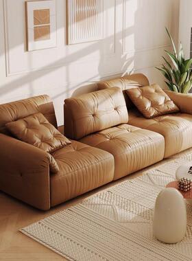 爆BID云朵款发超深沙坐排宽懒人奶油风可移动靠背直可调节功能沙