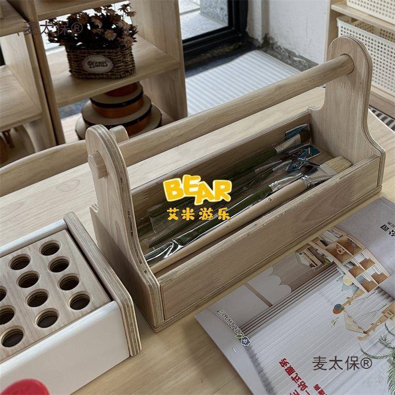 幼儿园儿童扇桌椅胶木宝宝实木形绘画桌木工美术美工太桌无品牌/