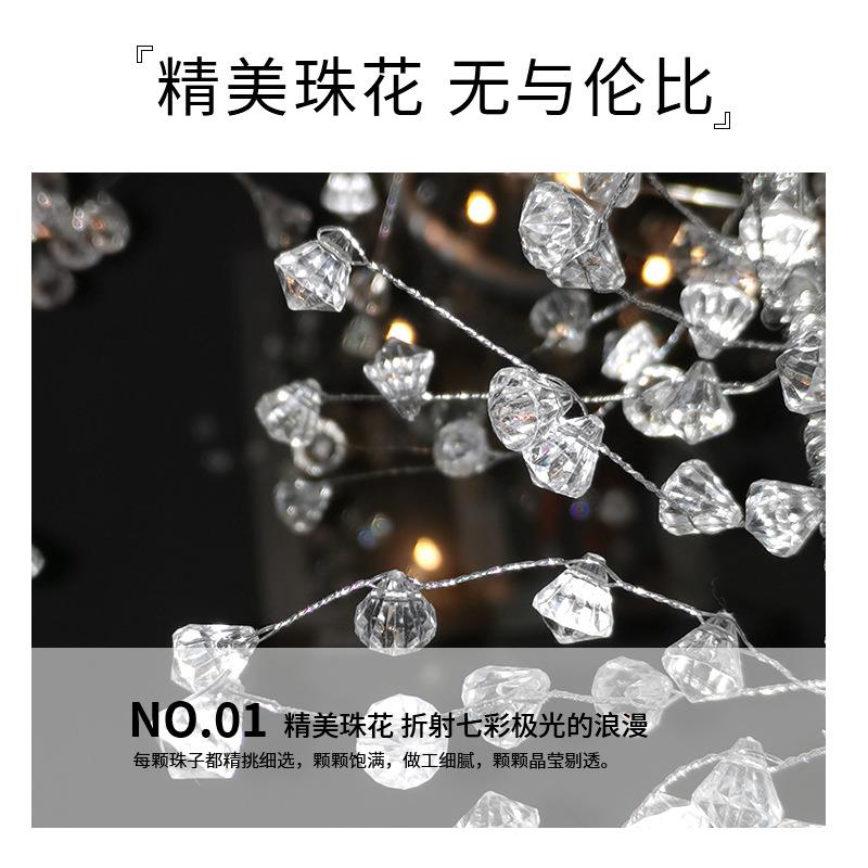 新款年会创意装饰灯婚礼餐桌件发光水晶饰摆节树庆品花束IKX婚庆