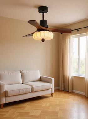 中古电风扇18355吊灯胡桃木扇色布艺客厅餐厅风茶室卧室房间电大L