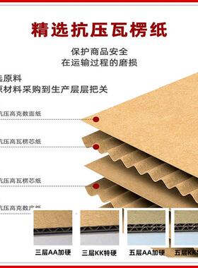 袋瓦邮政纸箱物流快递装打包箱楞纸号盒AIH加硬加厚大搬家箱整理