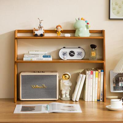 实木桌面书架书桌上置物架室立式用台面书柜办多层书本收家2584纳