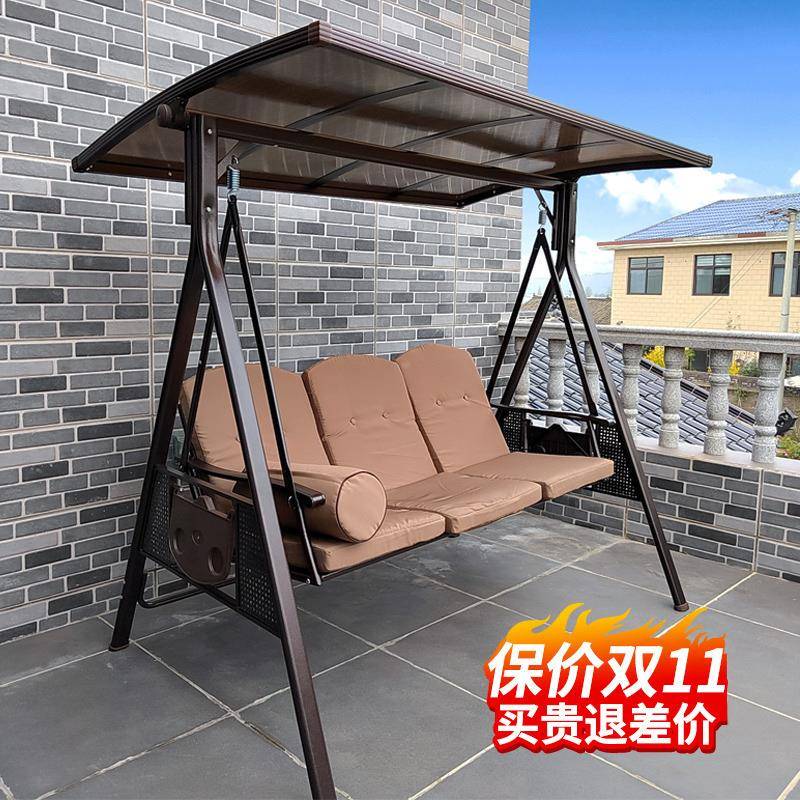 网红花户AL101662外秋千千庭院别墅吊摇椅荡秋室内篮园阳台三人摇