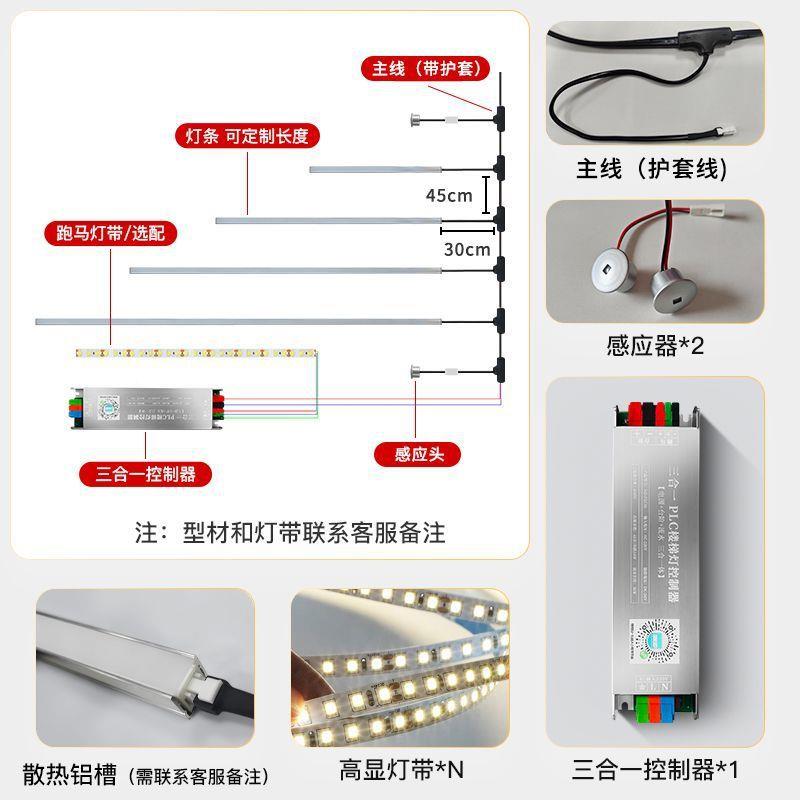 网红梯踏步灯楼新款2线762感应梯步灯自建房别墅阶复式氛楼台围灯