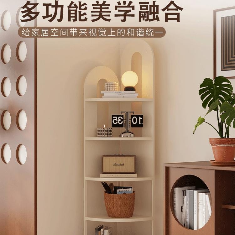 638现简约角柜子卧室床头铁艺代三角柜客厅发墙角书架转多层沙置