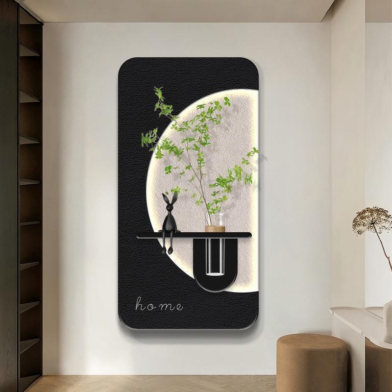 入门户关装饰画客厅走廊过道挂UHA画立体水壁培绿植画壁灯玄简约