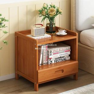 小实木床头柜楠竹建议型置架收纳PGH储头物柜床柜卧室家用放工厂