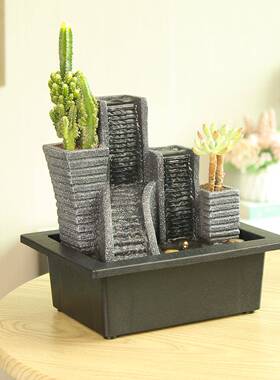 NVM卖迷你盆栽流水树脂意室内居家桌面流水装热饰摆件客厅创玄关