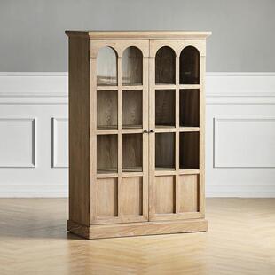 美式乡村复古橡木旧ONY矮做房边柜客厅书门餐厅实木双书柜餐边柜