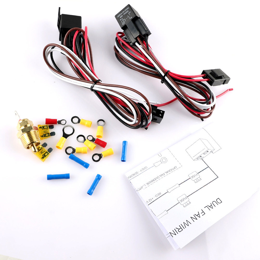 双电扇线束套件12V/40A恒温器