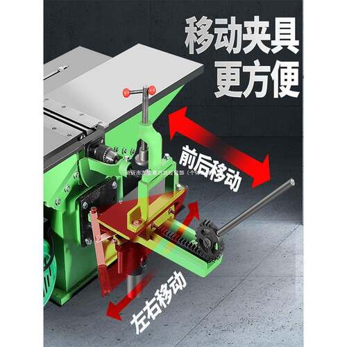 多功三合一木工电刨台刨平232刨体机打方孔开榫刨床家能一用刨木