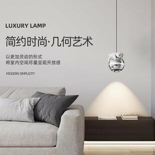 儿童房床头吊灯卡通宇航员小熊高级感男女孩卧室房间背景墙吊线灯