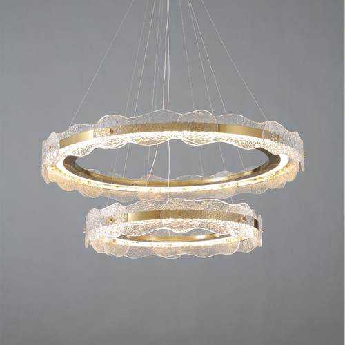 楼梯吊灯水波纹客厅灯具高级感卧室餐厅长条吊灯led中山家装灯饰