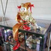 包 欧美订单 陶瓷手绘脸小丑布娃 正品 造绸型摆件微邮瑕特 价无补