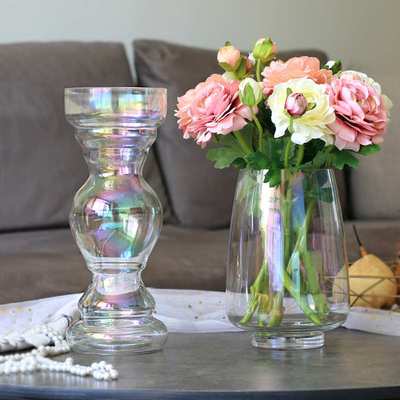 人鱼泪珠彩虹玻璃花瓶插花花器纯手工加厚玻璃创意北欧家居装饰瓶
