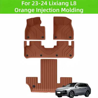 For Lixiang L8 Orange Injection Molding TPE car floor mats