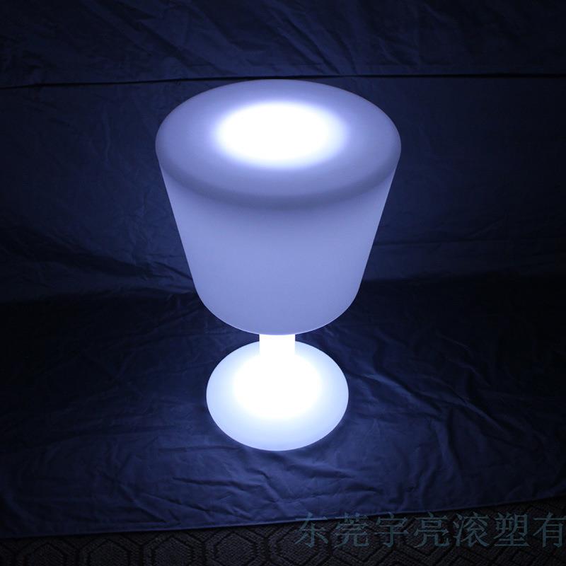 LED七彩RGB创意LED发光酒杯形吧凳充电遥控现代简约茶几咖啡桌吧