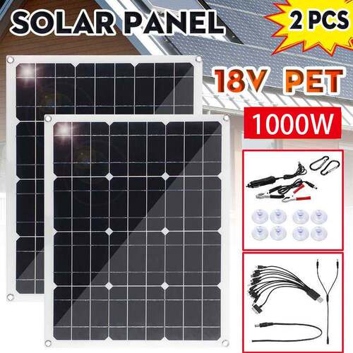 光伏组件40W*2 Solar Panel 10A-60A充电套装 80W太阳能板房车轮