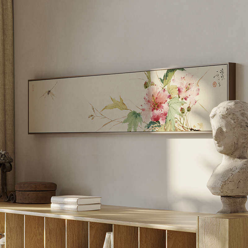 陶花现代新中式卧室长条壁画主床头挂画日式装饰画卧房间新疆包邮,家居饰品,现代装饰画,淘宝优惠券,粉丝福利购,淘宝优惠卷