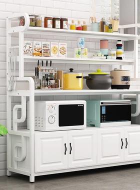 地厨房置物物架落式子多层收纳架子微波炉烤箱碗碟柜储EPQ架现