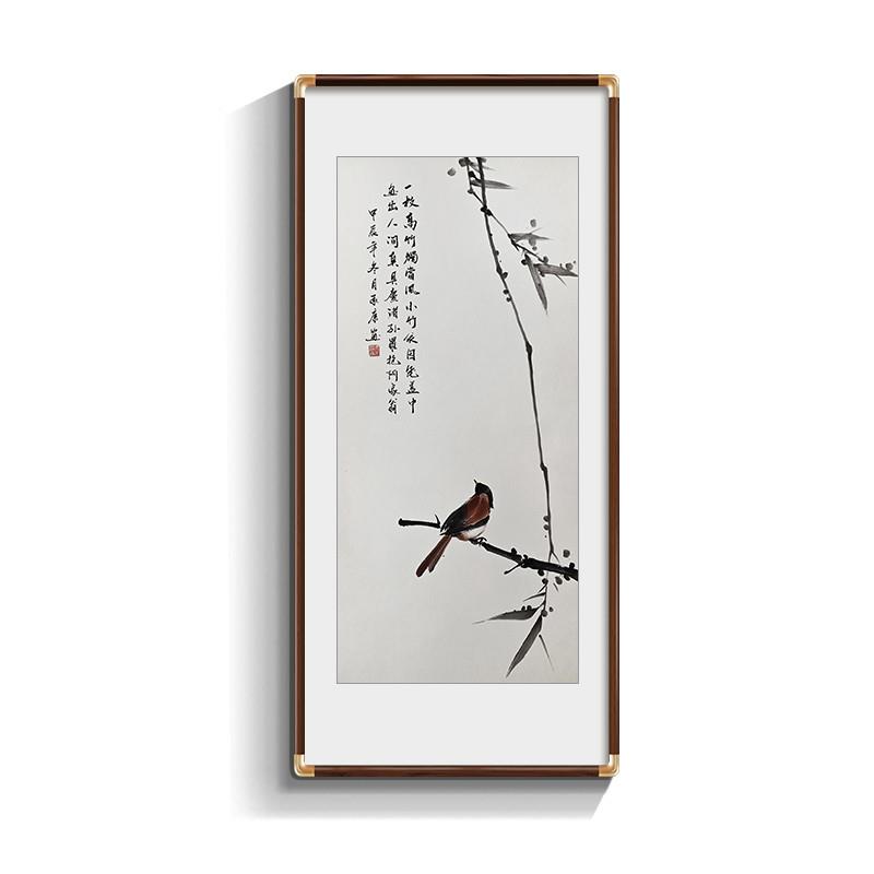 国手绘画竹子玄关装饰画写风意花鸟壁画客厅挂画新中墨other式国
